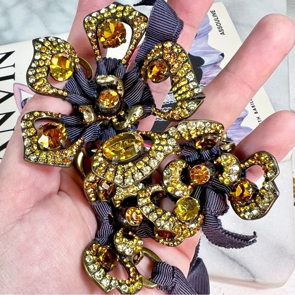 Lanvin Gold Plated Crystal Flower Necklace - Picture 9 of 10